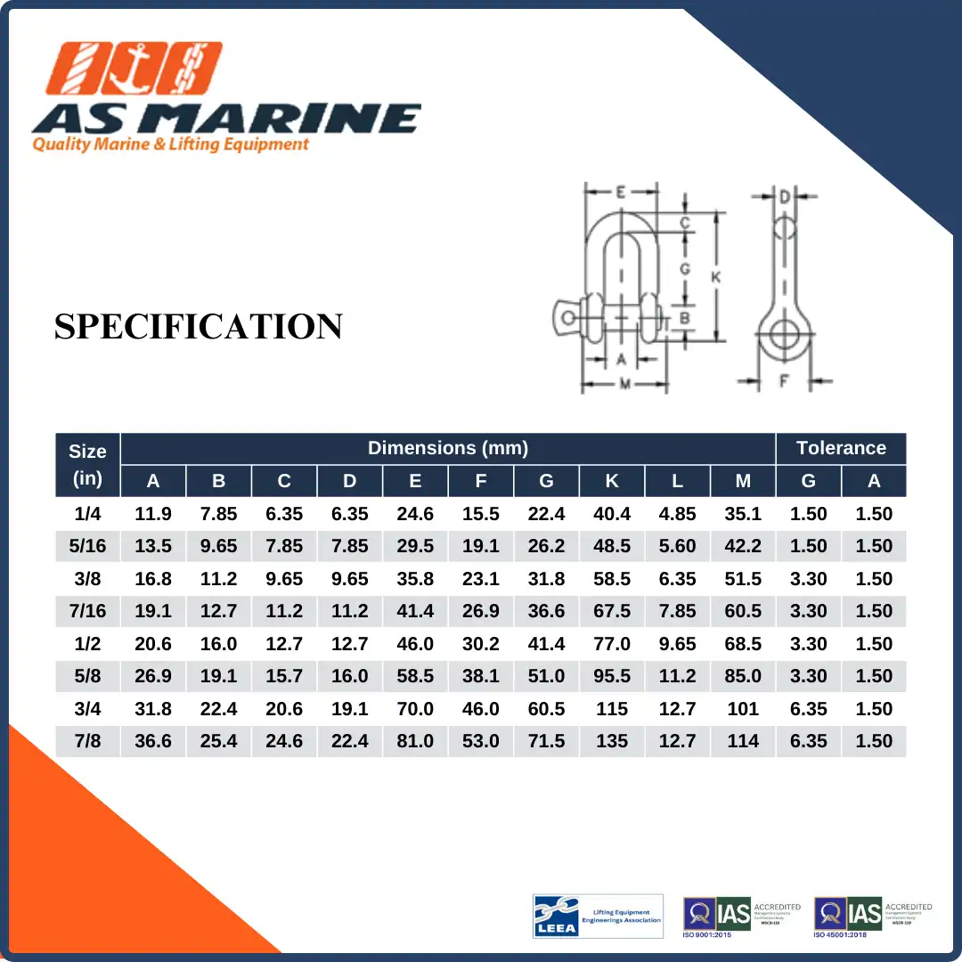 Specification G210 Crosby USA